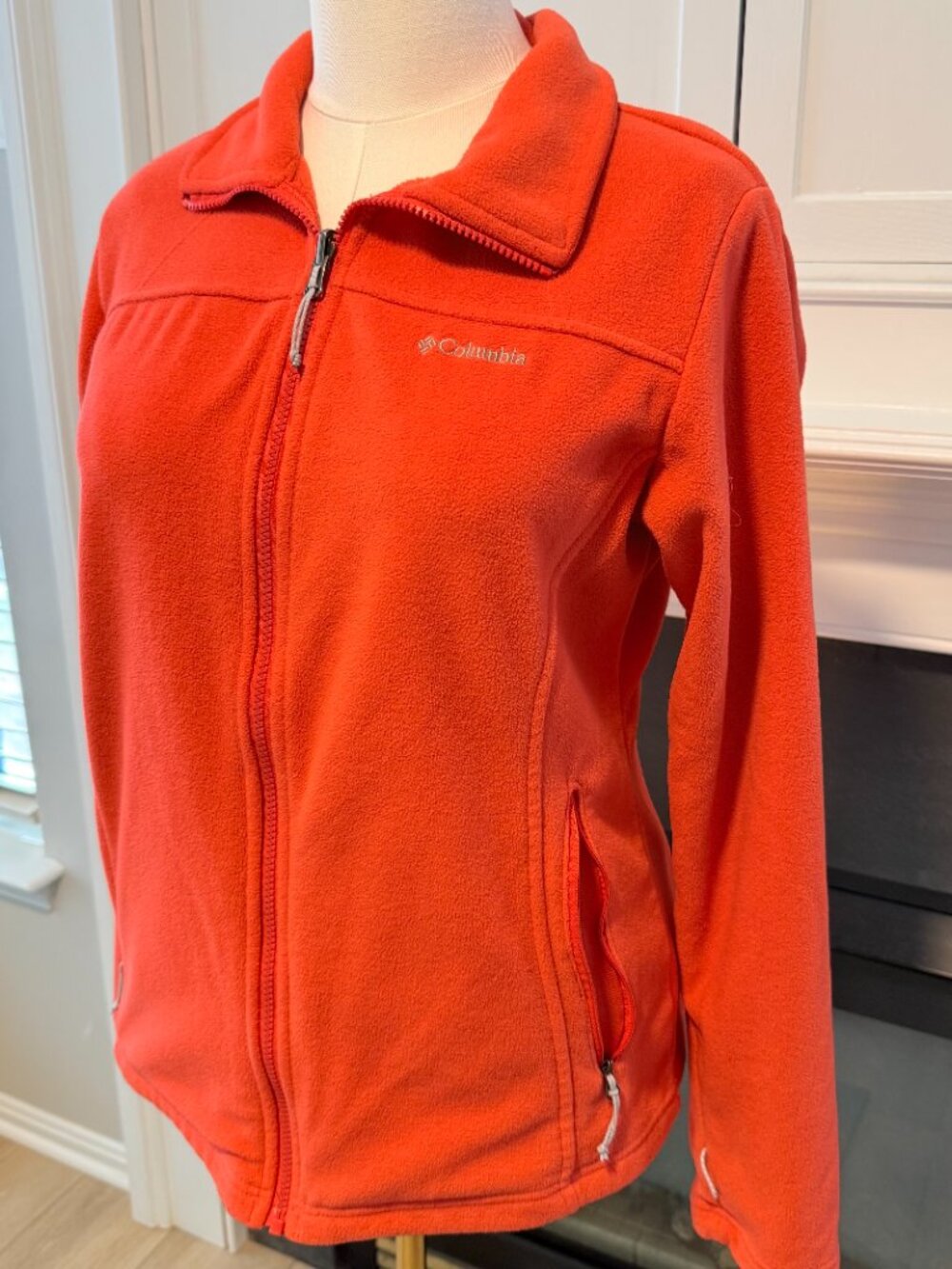 🧡 Orange Fleece Jacket Full Zip Lightweight | Columbia | Size L